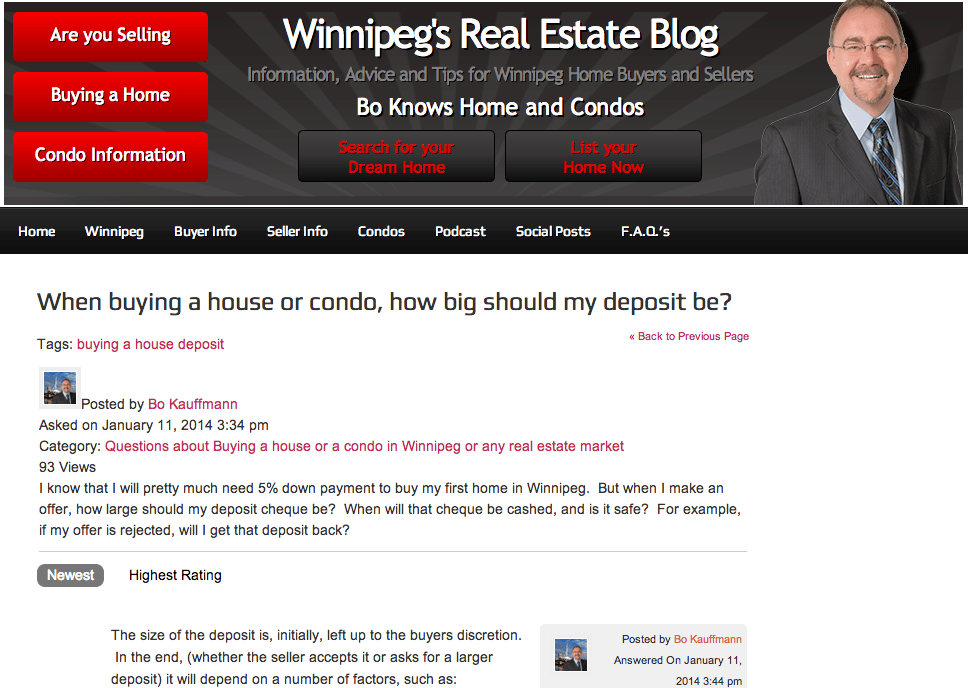 Real Estate Questions and Answers on Winnipeg’s Real Estate Blog